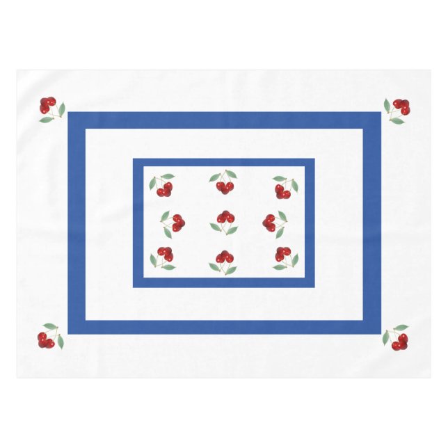 Toalha De Mesa Tablecloth retro das cerejas (Frente (Horizontal))