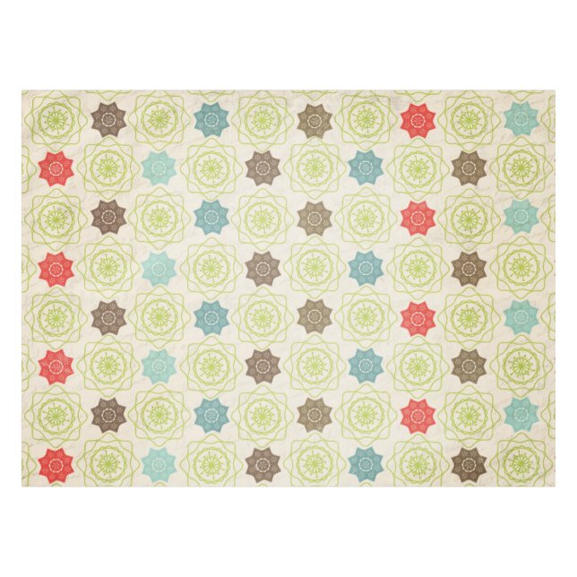 Toalha De Mesa Tablecloth Retro Whimsical Snowflakes (Frente (Horizontal))