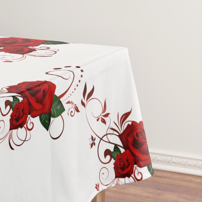 Toalha De Mesa Tablecloth Rosa vermelha (Posição Original)
