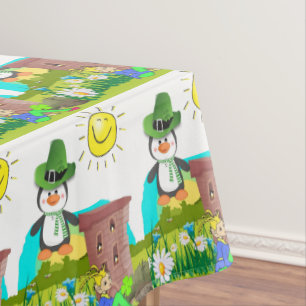 Toalha De Mesa Tablecloth Saint Patrick's Day Penguin
