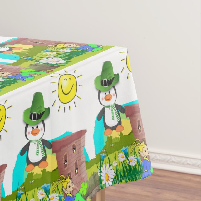 Toalha De Mesa Tablecloth Saint Patrick's Day Penguin (Posição Original)
