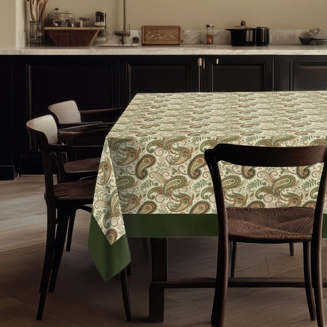 Toalha De Mesa Tablecloth Soft Boho com Padrão de Paisley Terrest (Soft Boho Tablecloth with Earthy Paisley Pattern)