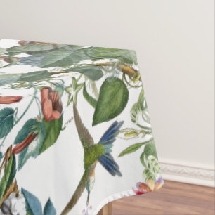 Toalha De Mesa Tablecloth tropical das flores dos pássaros azuis