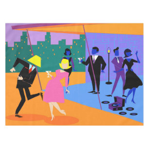 Toalha De Mesa Tablecloth urbano retro do partido do telhado