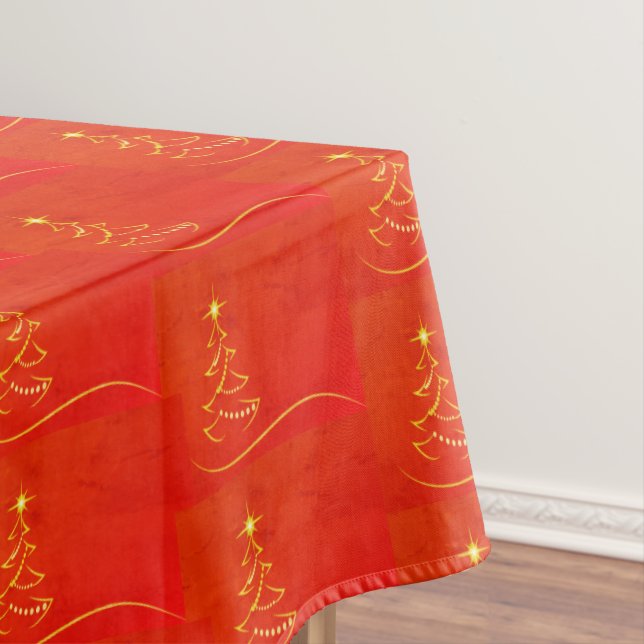 Toalha De Mesa Tablecloth vermelho do Natal do design Dourado da (Posição Original)
