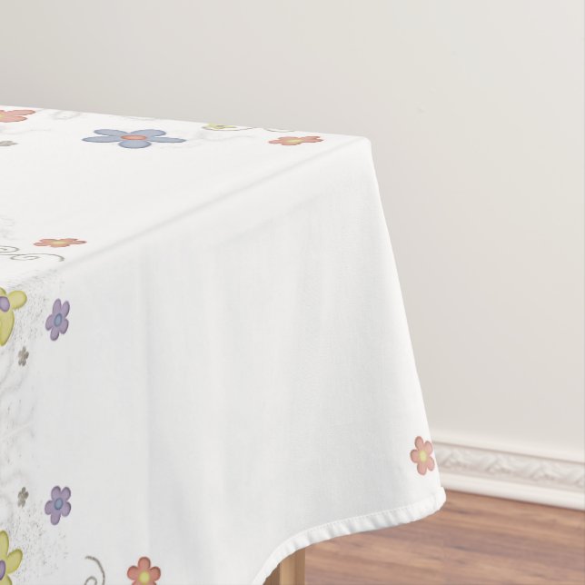 Toalha De Mesa Tablecloth White Floral (Posição Original)