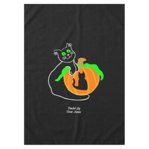 Toalha De Mesa Tableloth de Abóbora Gato Preto