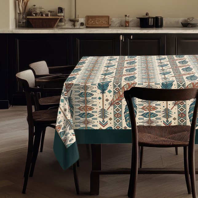 Toalha De Mesa Tableloth de Impressão de Seta e de Penas - Estilo (Arrow and Feather Print Tablecloth – Tribal Style)