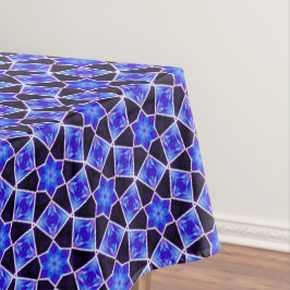 Toalha De Mesa Tablet Azulejo de Estrela Azul e Negra