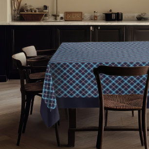 Toalha De Mesa Tablet Picnic Azul marinho com Xadrez Clássica