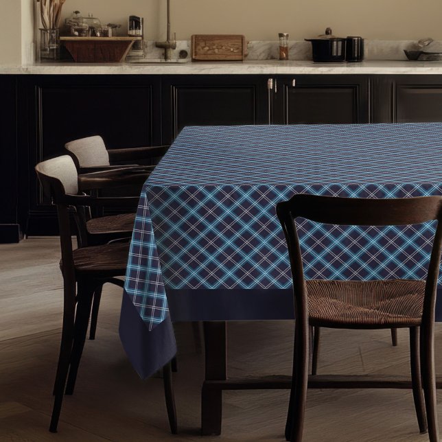 Toalha De Mesa Tablet Picnic Azul marinho com Xadrez Clássica (Navy Blue Picnic Tablecloth with Classic Plaid Pattern)