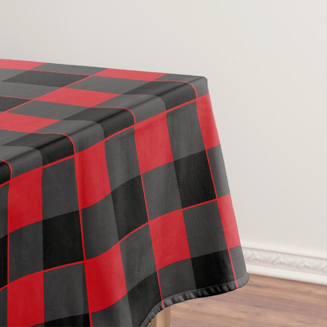 Toalha De Mesa Tablet Xadrez Preta e Vermelha (Posição Original)