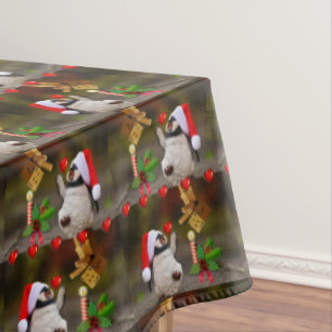 Toalha De Mesa Tableta de Natal, Feliz Natal, Pinguim
