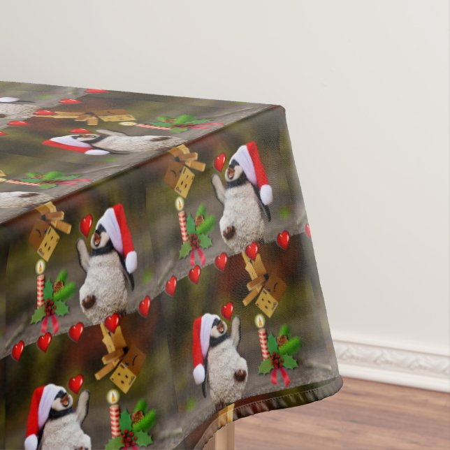 Toalha De Mesa Tableta de Natal, Feliz Natal, Pinguim (Posição Original)