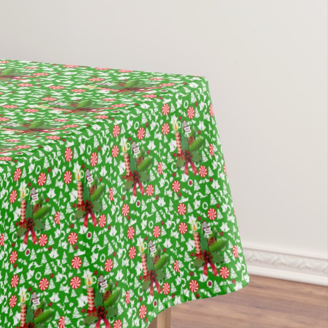 Toalha De Mesa Tableta de Natal, Vela de Natal (Posição Original)