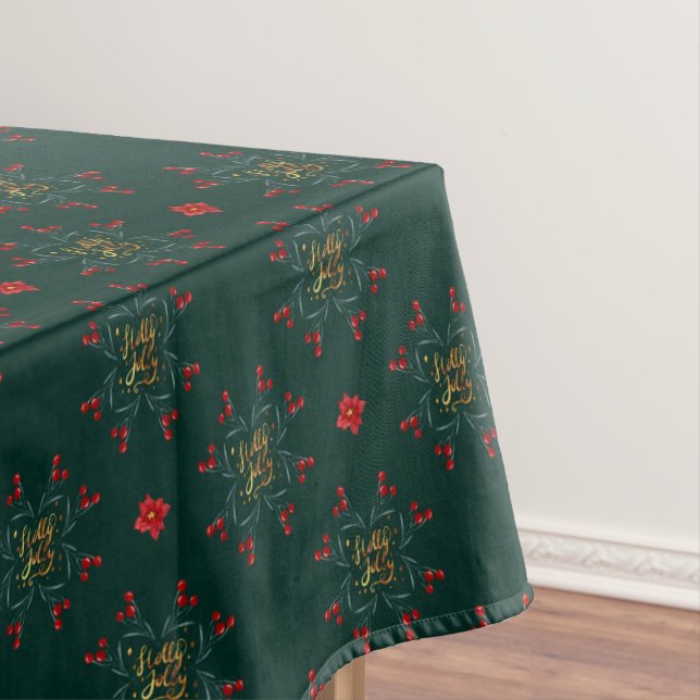 Toalha De Mesa Tableta verde-profunda de Natal tradicionalíssimo (Posição Original)
