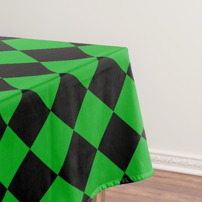 Toalha De Mesa Tablete com Verificação Preta e Verde (Posição Original)
