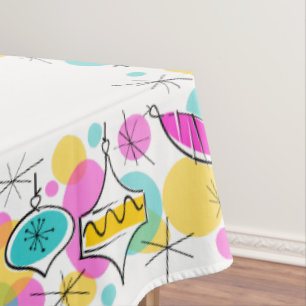 Toalha De Mesa Tablete de borda da árvore retrô Baubles 60x104