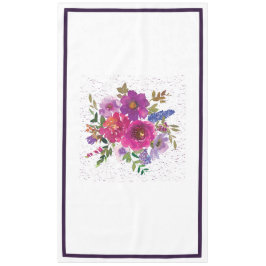 Toalha De Mesa Tablete de Casamento de Flor Púrpura Branca Elegan