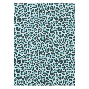 Toalha De Mesa Tablete de Impressão do Leopardo Azul