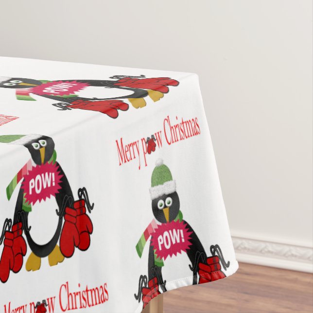 Toalha De Mesa Tablete de Natal de feliz, Boxão de Pinguim (Posição Original)