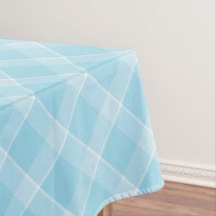 Toalha De Mesa Tablete de Xadrez de Pastel Azul e Branco - Primav