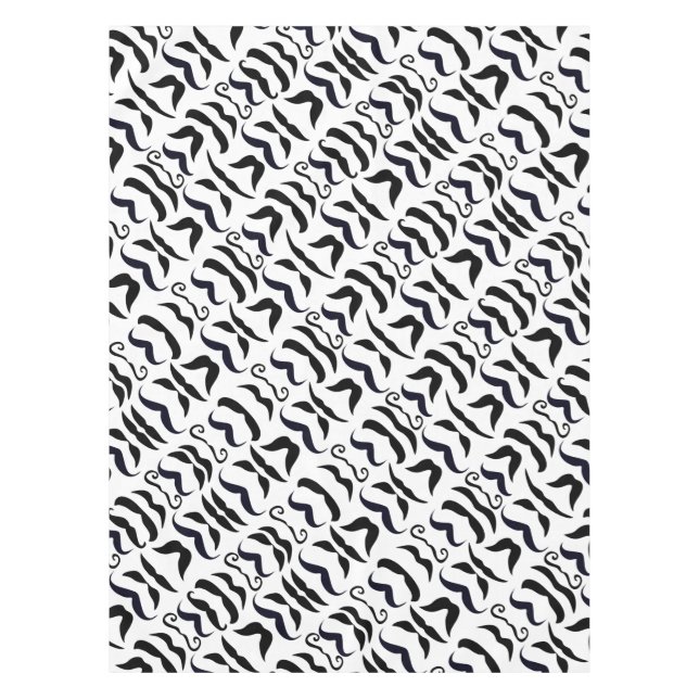 Toalha De Mesa Tablete Hipster Preto e Branco do bigode (Frente)