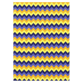 Toalha De Mesa Tablete Média de Chevrons Dourados Amarelo Azul