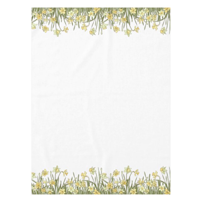 Toalha De Mesa Tabletes com borda floral de daffodils amarelos (Frente)
