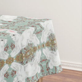 Toalha De Mesa Tabletlota de coelho branco Natal Berry Soft Green