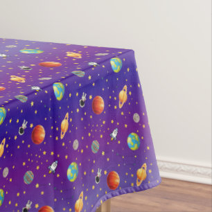 Toalha De Mesa Tapeçaria de mesa Universo Azul Escuro com Planeta