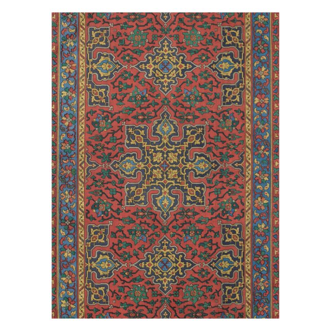 Toalha De Mesa Tapete de Carpete Persa Vermelho Azul Clássico (Frente)