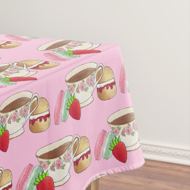 Toalha De Mesa Tarde, Teacup Scone Berry (Posição Original)