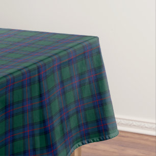 Toalha De Mesa Tartan do Scottish do verde e dos azuis marinhos