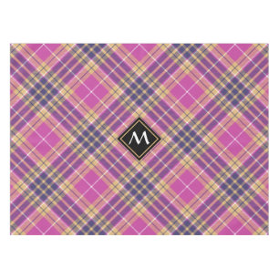 Toalha De Mesa Tartan rosa, Dourado e azul