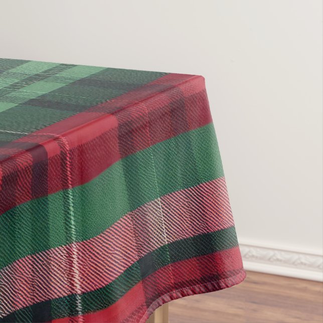 Toalha De Mesa Tartan Xadrez Vermelho Tradicional Vermelho Verde (Posição Original)