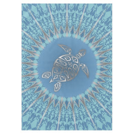 Toalha De Mesa Tartaruga Do Mar Azul De Prata E Mandala