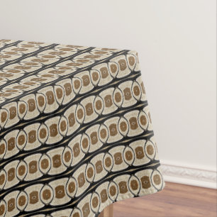 Toalha De Mesa Taupe Beige Café Brown Hip Orient Bali Art Motif
