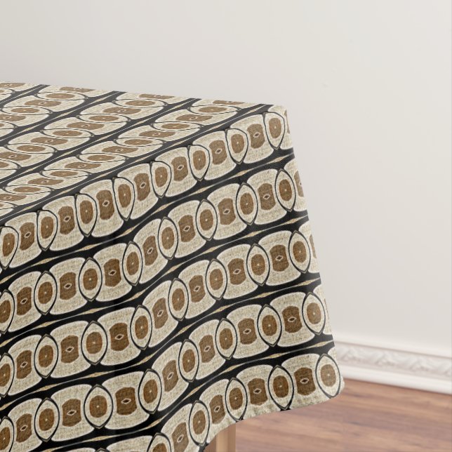 Toalha De Mesa Taupe Beige Café Brown Hip Orient Bali Art Motif (Posição Original)