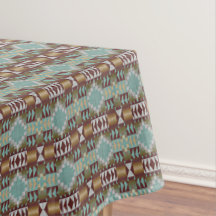 Taupe Brown Turquoise Aqua Blue Padrão Tribal