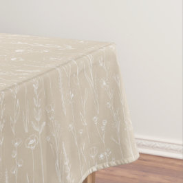 Toalha De Mesa Taupe Wildflower Baby Shower Tablecloth