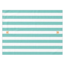 Teal Cabana Stripe & Personalizado Monograma Laran