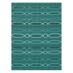 Toalha De Mesa Teal de Colunas do Hexágono Moderno do Século Médi