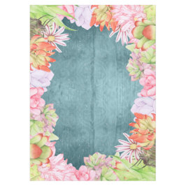 Toalha De Mesa Teal de Suculentes de Aquarela Magical