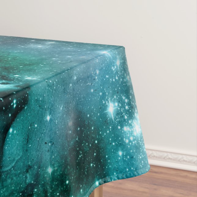 Toalha De Mesa Teal Galaxy Series Design 6 (Posição Original)