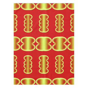 Toalha De Mesa Tecido de Mesa de algodão, padrão amarelo vermelho