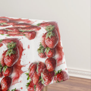 Toalha de mesa temática de morango decoração de ca
