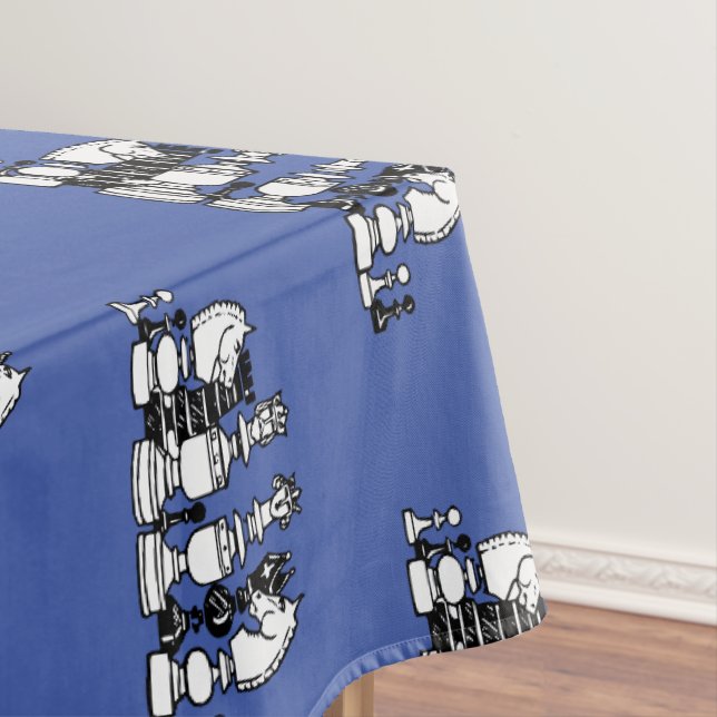 Toalha de mesa temática de xadrez para festas torn (Posição Original)