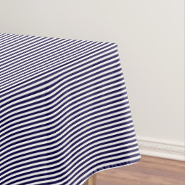 Toalha De Mesa Tendência de Padrão de Stripes Brancas Azul de Mar
