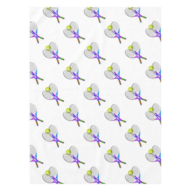 Toalha De Mesa Tênis Ball e Rackers (Frente)